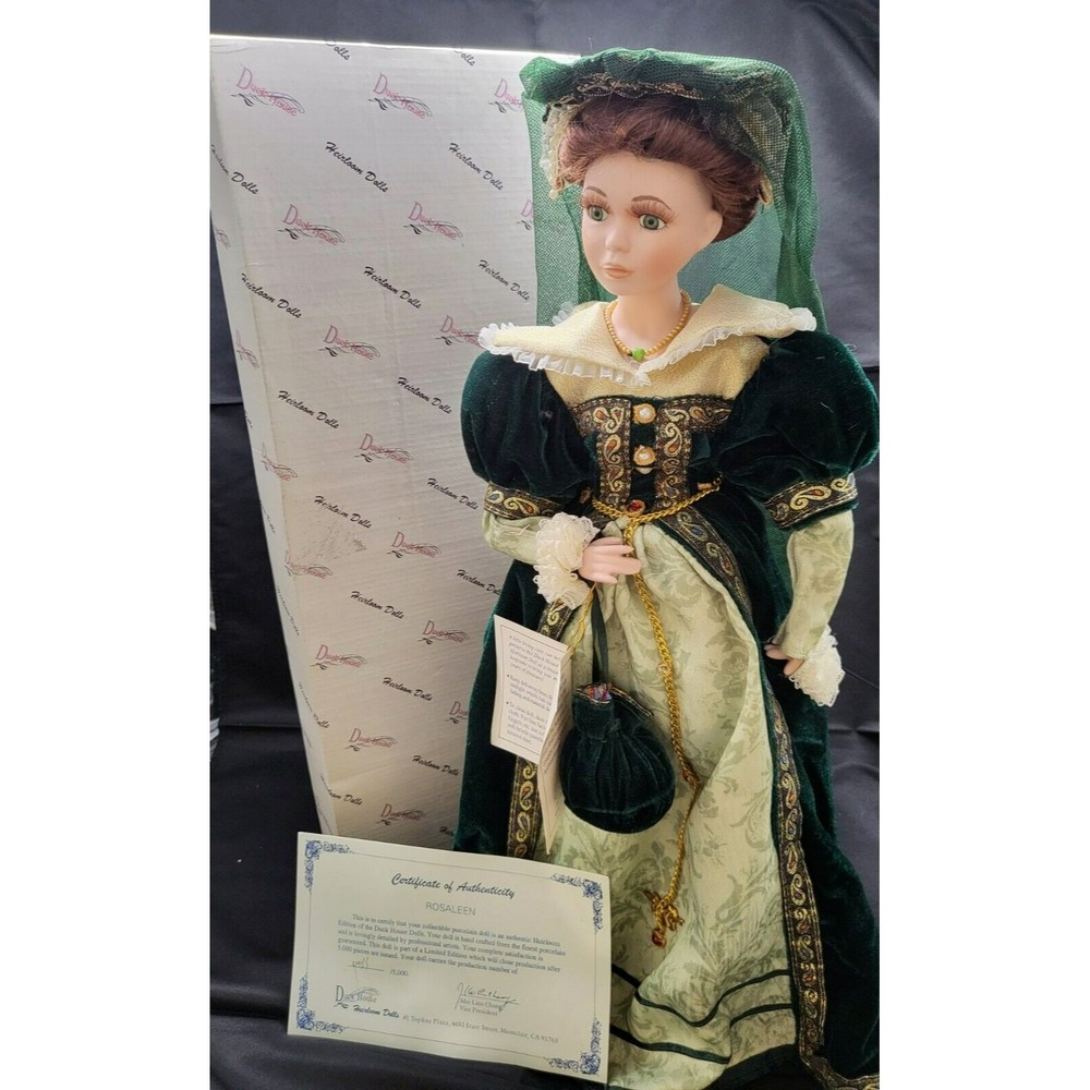 Vintage Duck House Rosaleen Porcelain Doll with Stand in Original Box 55/5000